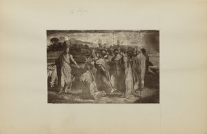 ["A acusação de Cristo a Pedro (Mateus 16:18-19, João 21:15-17)" por Rafael] de Unknown artist