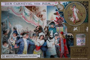 Série de fotografias de coleccionadores O Carnaval de Roma, o Moccoletti, velas acesas de Unknown artist