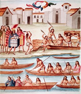 Construção de Canoas (Aquarela, c.1770-1780) de Unknown artist