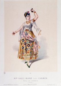 Figurino de Marie Galli em Carmen, ópera de Georges Bizet de Unknown artist