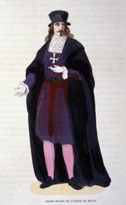 Traje do Grão-Mestre da Ordem de Malta. gravura do início do século XIX de Unknown artist