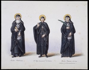 Fantasias: 1. Santa Ubaldesca, 2. Santa Ugo Commendant of Genoa, 3. Santa Toscana da vida. sd. Século XIX. de Unknown artist