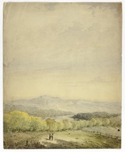 Casal de mãos dadas em um campo de Unknown artist