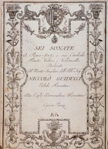 Capa de Seis Sonatas, Op. 3 de Carlo Domenighini de Unknown artist