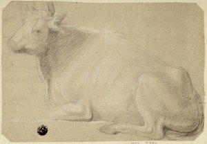 Vaca deitada sobre as ancas de Unknown artist