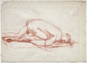 Nu masculino agachado de Unknown artist