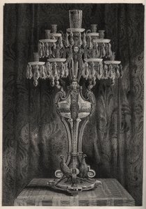 Candelabro de cristal da fábrica Baccarat - - gravura em 