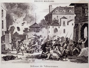 Defesa de Valenciennes (pelos Republicanos contra os Britânicos e os Austríacos em 1794). Gravura do século XIX. de Unknown artist