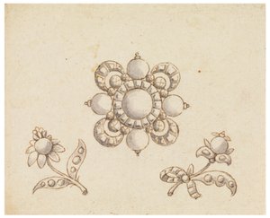 Design para três broches de Unknown artist