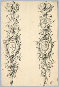 Design para dois troféus referentes à Virgem de Unknown artist