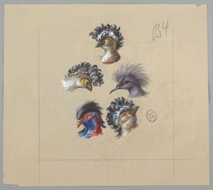 Design para papel de parede e têxtil: pássaros de Unknown artist