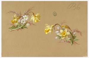 Design para papel de parede e têxtil: flores de Unknown artist