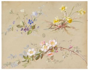 Design para papel de parede e têxtil: flores de Unknown artist