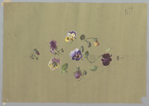 Design para papel de parede e têxteis: flores de Unknown artist