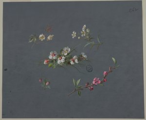 Design para papel de parede e têxteis: flores de Unknown artist