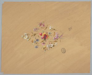 Design para papel de parede e têxteis: flores de Unknown artist