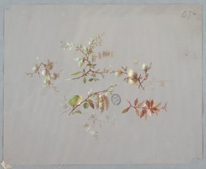 Design para papel de parede e têxteis: flores de Unknown artist