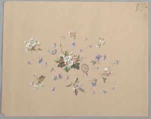 Design para papel de parede e têxteis: flores de Unknown artist