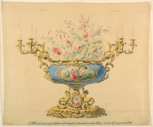 Projeto para uma jardineira e candelabro de Unknown artist