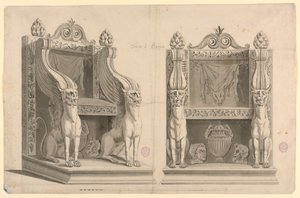 Projeto para um trono do sacerdote de Baco, depois de mármore antigo de Unknown artist