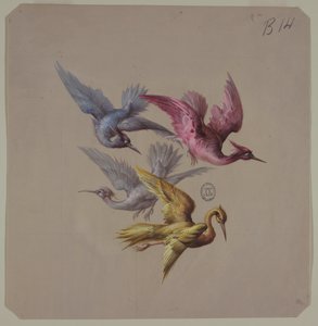 Designs para papel de parede e têxteis: pássaros de Unknown artist