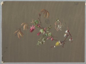 Designs para papel de parede e têxteis: flores de Unknown artist