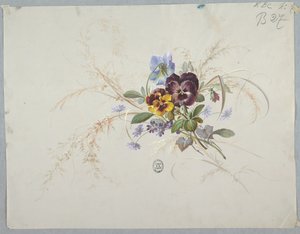 Designs para papel de parede e têxteis: flores de Unknown artist