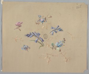 Desenhos para papel de parede e têxteis: flores de Unknown artist