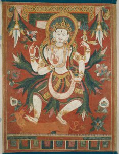 Estandarte de dupla face pintado (Paubha) com o Deus Shiva de Unknown artist