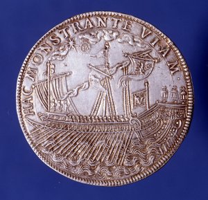 Ducado de Vincenzo Gonzaga (Vincent Gonzague) (1562 - 1612), Duque de Mântua representando uma galera. de Unknown artist