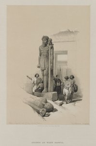 Egito e Núbia, Volume II: Colosso na frente do templo em Wady Saboua, Núbia de Unknown artist