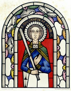 Gravura representando o vitral de São Timóteo, da Igreja de Neuviller. de Unknown artist