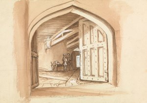 Entrada no Castelo de Walmer; esboços de portas de Unknown artist