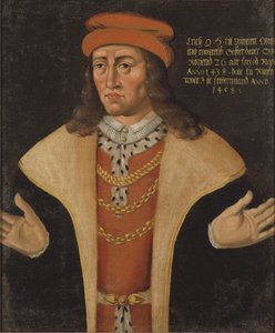 Erik (Eric) I de Pomeranie, roi de Danemark, Norvege et Suede - Retrato de Eric de Pomerania (1382-1459), Rei da Dinamarca, Noruega e Suécia, Anónimo . Óleo sobre tela. Dimensão : 78x64 cm. Nationalmuseum Estocolmo de Unknown artist