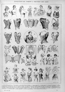 Evolução do espartilho e da lingerie feminina ao longo do tempo. de Unknown artist
