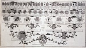 Árvore genealógica do golfinho da França, filho de Luís XV e Marie Leczcinski - in "Encyclopedia" de Diderot de Unknown artist