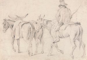 Agricultor com Mulas de Unknown artist