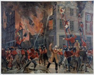 Bombeiros e bombeiros em Nova Iorque de Unknown artist