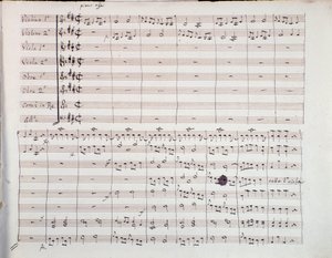 Primeira página da partitura da Sexta Sinfonia de Luigi Boccherini de Unknown artist