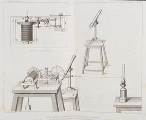 O aparelho de Fizeau para medir a velocidade da luz - in "Popular astronomy" de François Arago, Paris, Cide Publisher de Unknown artist