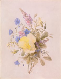 Flores com Rosa Amarela de Unknown artist