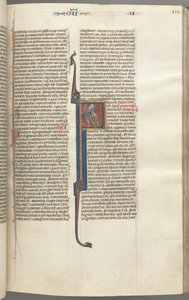 Fol. 112r, Reis II, inicial historiada F, decapitação do amalequita de Unknown artist