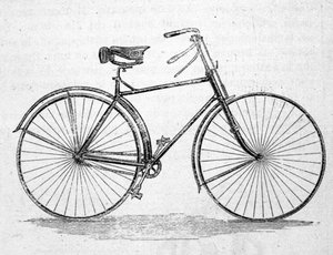 Modelo de bicicleta emoldurada. de Unknown artist