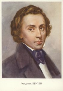 Frederic Chopin, compositor e pianista polaco (litografia a cores) de Unknown artist