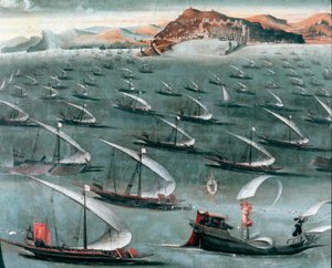 Frota francesa ao largo da cidade de Génova (pintura de Unknown artist
