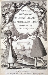 Frontispício do "Diário da Viagem do Cavaleiro Chardin, da Pérsia e das Índias Orientais, junto ao Mar Negro e ao Colchide". de Unknown artist