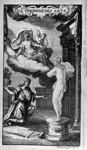 Frontispício do "Le Triomphe des Arts" Livret de Antoine Houdar (ou Houdart) de La Motte (1672 -1731) Música de Michel de la Barre. 1700. de Unknown artist