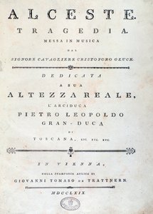 Frontispício da folha de música de Alceste, ópera de C. W. Gluck de Unknown artist