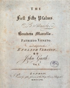 Frontispício dos Cinquenta Primeiros Salmos, de Benedetto Marcello de Unknown artist