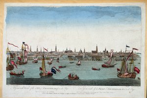 Vista geral de Amesterdão tirada do mar do século XVIII (gravura) de Unknown artist